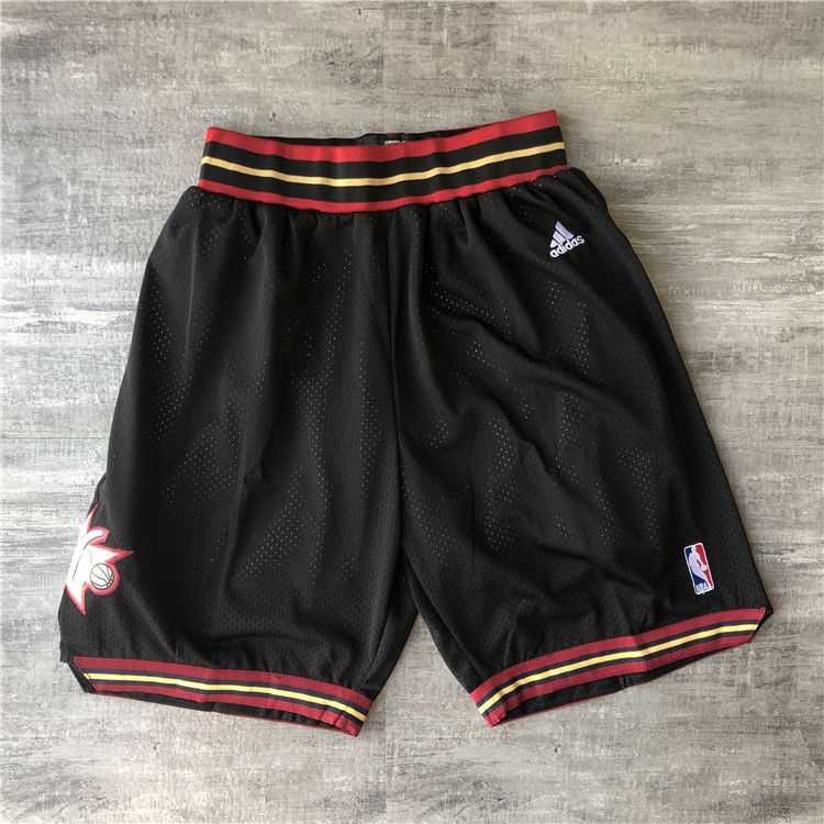Men NBA Philadelphia 76ers Black Adidas Shorts 0416